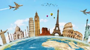 travel for less, Paris skyline, Rome Statue of Liberty., 